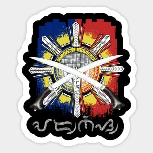 Philippine Flag Sun/ Ginunting sword/Baybayin word Arnis Sticker